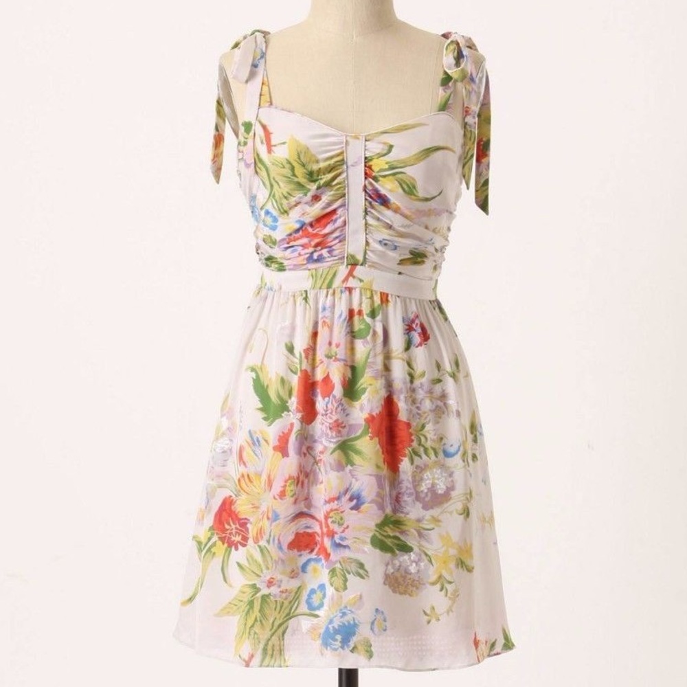 Leifsdottier Mini Silk Printed dress
